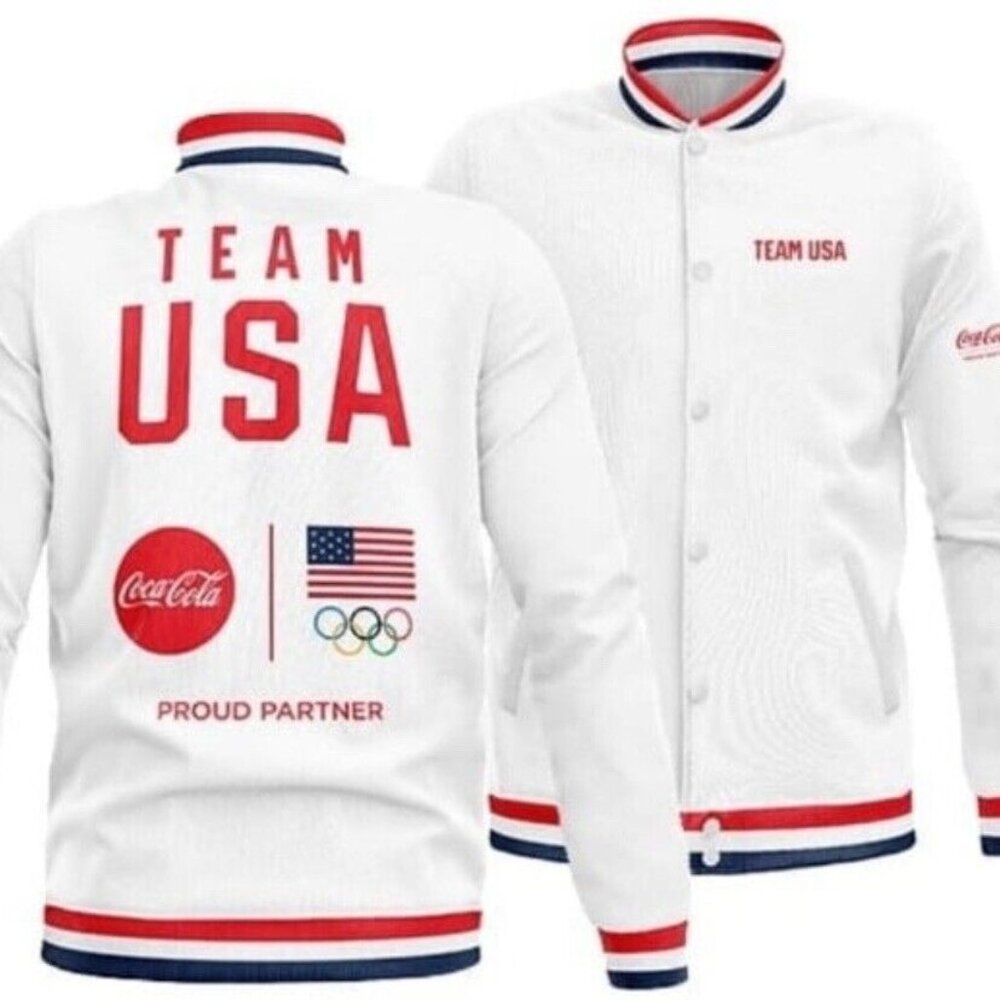 Olympics 2024 Paris Coca Cola Team USA Varsity XL Jacket LIMITED EDITION NEW